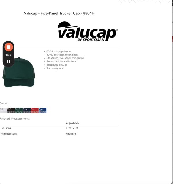 8804H- Valucap - Five-Panel Trucker Cap - Image 2